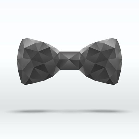 Black beautiful abstract fashion bow tie of triangles. Vector Illustration eps10, editable and isolated.のイラスト素材