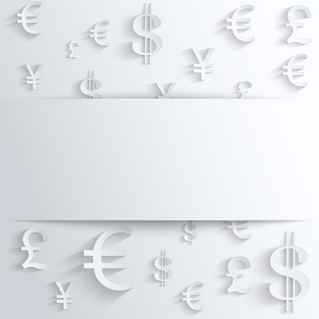 Currency symbol with space for text. Background about the money and the exchange rate. Business vector Illustration, isolated and editable.のイラスト素材