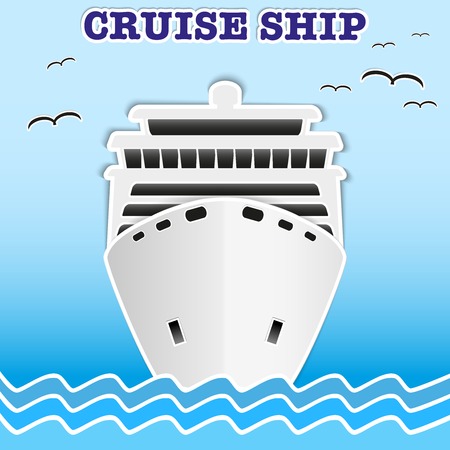 Illustration of sea cruise passenger liner. のイラスト素材