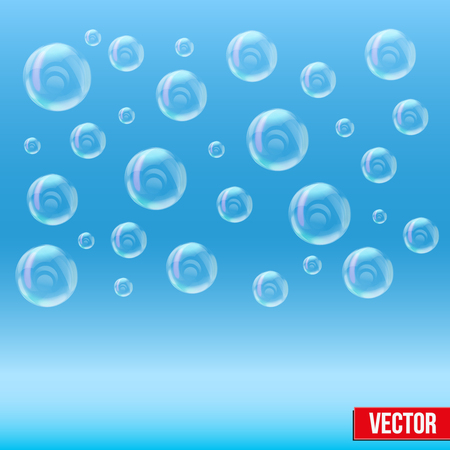 SPA aqua background with soap bubbles in pastel tones. Vector illustration of relax and recreational. Isolated and editable.のイラスト素材