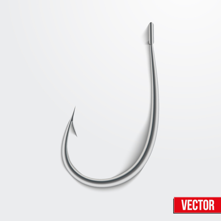 Realistic fishing hook vector illustration. Bright symbols. Editable and isolated.のイラスト素材