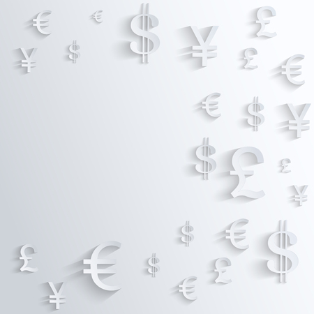 Currency symbol with space for text. Background about the money and the exchange rate. Business Illustration.の写真素材