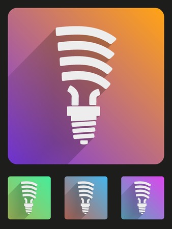 Basic bulb eco lamp simple Flat icon set for Web and Mobile Application. Illustration of technology. Vector, editable and isolated.のイラスト素材