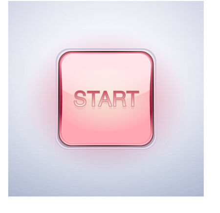 Glass effect pushbutton START. Vector Illustration, editable and isolated.のイラスト素材