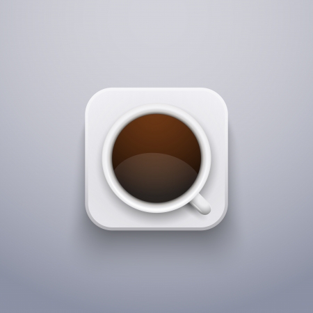 Realistic Coffee Cup Icon for Web or Application.  Vector Illustration, editable and isolated.のイラスト素材