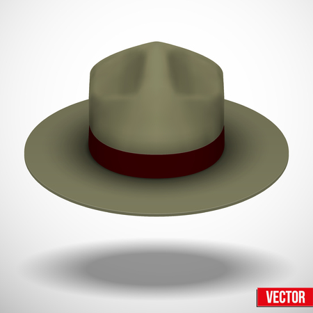 Ranger hat khaki in green colorのイラスト素材