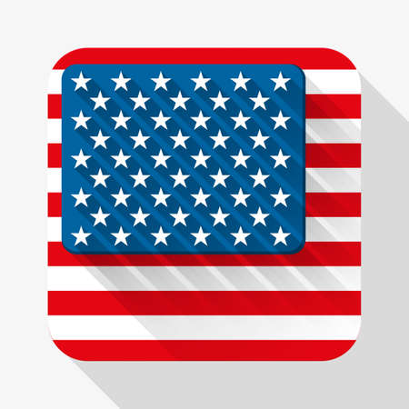 Simple flat icon USA flag. Premium basic design with long shadow effect of web design objects. のイラスト素材