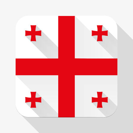 Simple flat icon Georgia flag. Premium basic design with long shadow effect of web design objects. のイラスト素材