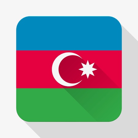 Simple flat icon Azerbaijan flag. Premium basic design with long shadow effect of web design objects. のイラスト素材