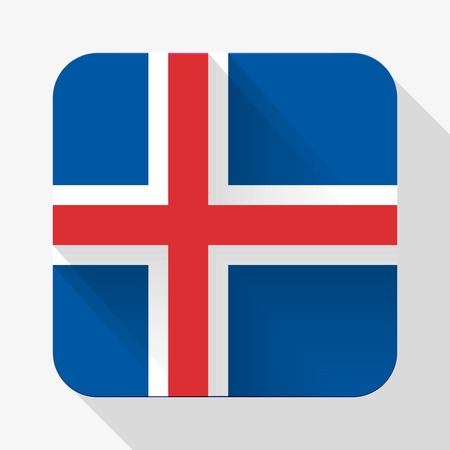 Simple flat icon Iceland flag. Premium basic design with long shadow effect of web design objects. のイラスト素材