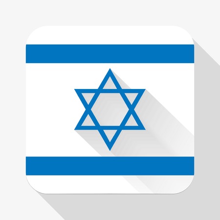 Simple flat icon Israel flag. Premium basic design with long shadow effect of web design objects. のイラスト素材