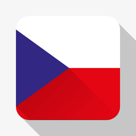 Simple flat icon Czech Republic flag. Premium basic design with long shadow effect of web design objects.のイラスト素材