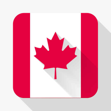 Simple flat icon Canada flag. Premium basic design with long shadow effect of web design objects. のイラスト素材