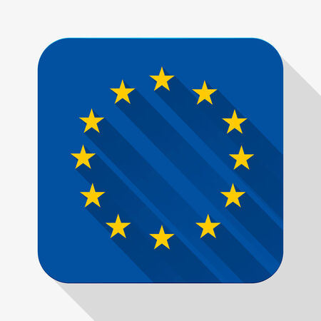 Simple flat icon Europe Union flag. Premium basic design with long shadow effect of web design objects. のイラスト素材