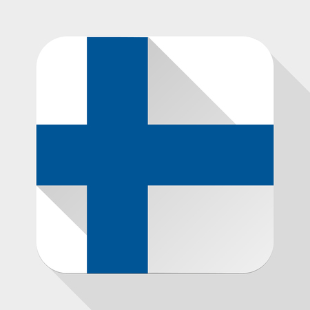 Simple flat icon Finland flag. Premium basic design with long shadow effect of web design objects. のイラスト素材