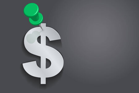 Background of Dollar symbols pinned pushpin with space for text. のイラスト素材