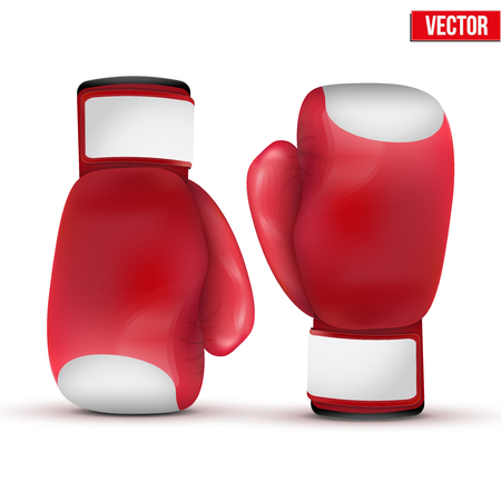 Boxing gloves isolated on white background. Up and Down. Realistic vector illustration.のイラスト素材