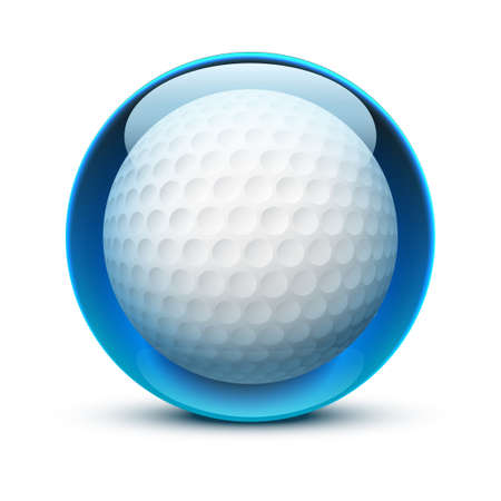 Glossy Glass sports icon with a soccer ball. Button for a site or application. Vector illustration. Isolated on white background.のイラスト素材
