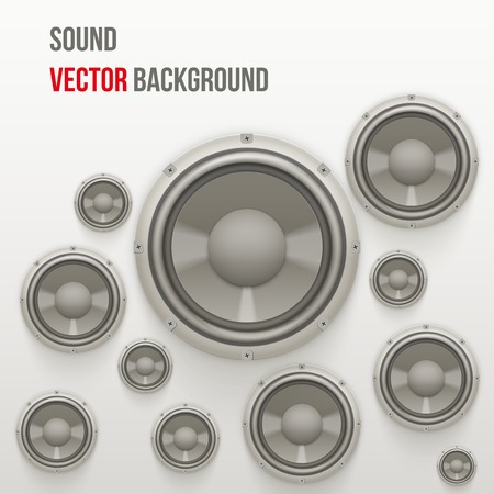 Light Background of Sound speakers Dynamics  Theme of music  Vector Illustration のイラスト素材