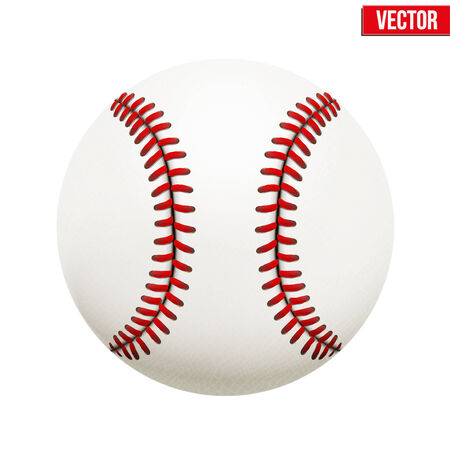 Vector illustration of realistic baseball leather ball  Isolated on white background のイラスト素材