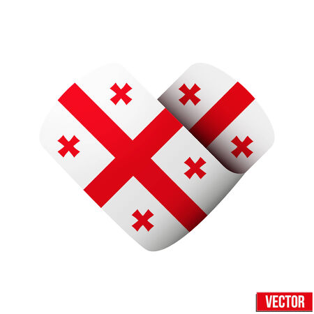 Georgia flag icon in the form of heart Isolated on white background のイラスト素材
