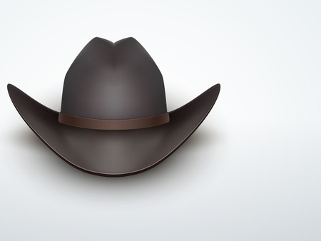 Light Background Black cowboy hat traditional symbol  Editable Vector illustration のイラスト素材