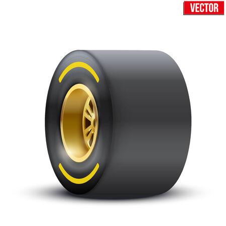 sports car wide wheel  Vector illustration isolated on white backgroundのイラスト素材