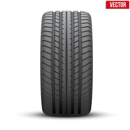 Realistic rubber tire symbol  Front view  Vector Illustration isolated on white background のイラスト素材