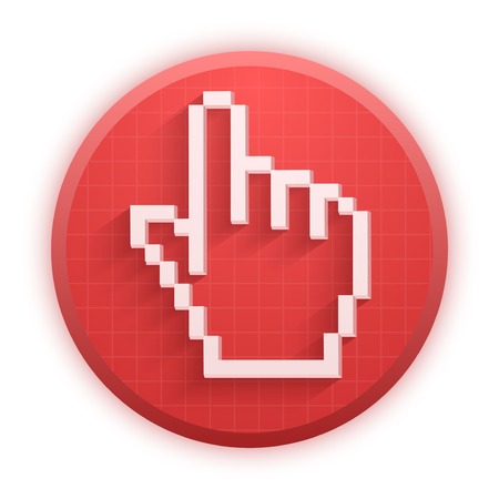 Pixel cursor round icons mouse click hand. Premium design for Web and Mobile Application. Vector Illustration isolated on white background.のイラスト素材