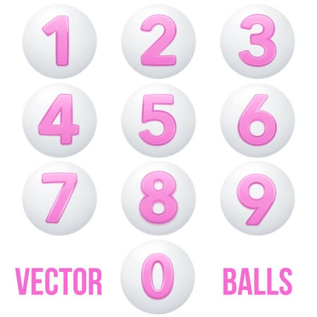 Full collection of icons balls with numbers. Vector Illustration Isolated on white background.のイラスト素材