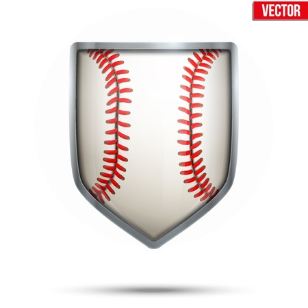 Bright metallic shield in the baseball ball inside. のイラスト素材
