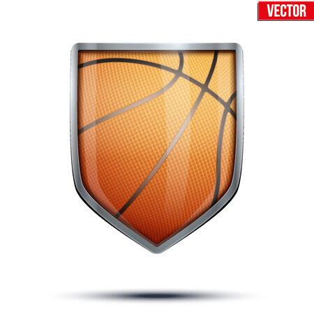 Bright metallic shield in the basketball ball inside. のイラスト素材