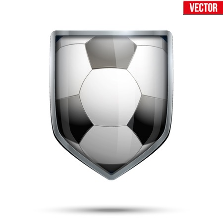 Bright metallic shield in the football ball inside. のイラスト素材