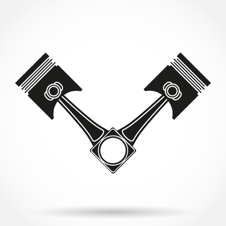 Silhouette symbol of car engine pistons. Vector Illustration Isolated on white background.のイラスト素材