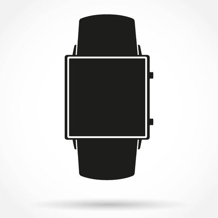 Silhouette symbol of Original design example smartwatch. Vector Illustration on white background.のイラスト素材