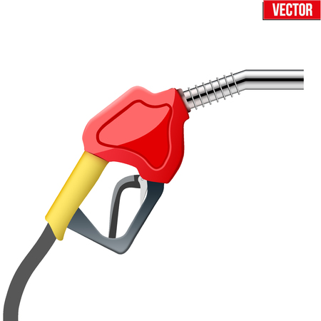 Fuel handle pump nozzle with hose Illustration isolated on white backgroundのイラスト素材