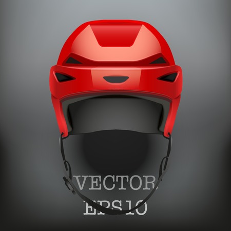 Background of Classic red Ice Hockey Helmet. のイラスト素材
