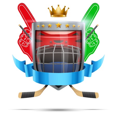 Label for ice hockey sport competition. Bright premium quality design. Editable Vector Illustration isolated on white background.のイラスト素材