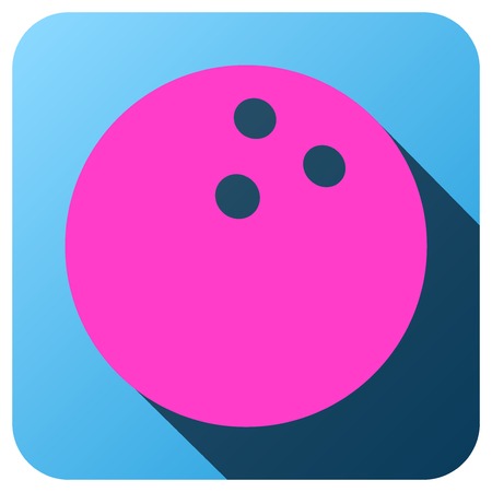 Sport icon with bowling ball in flat style. Vector illustration isolated on white background.のイラスト素材