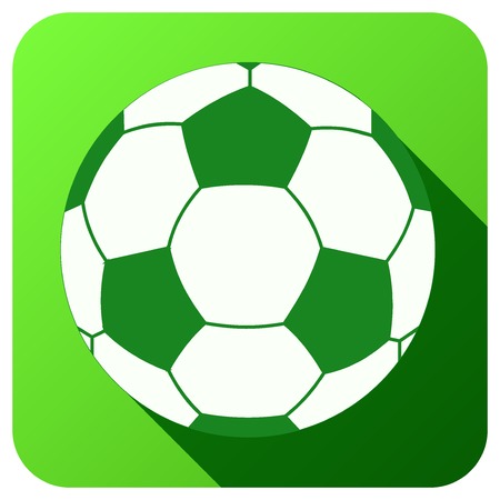 Sport icon with football ball in flat style. Vector illustration isolated on white background.のイラスト素材