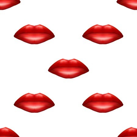 Universal vector red lips seamless patterns tiling.のイラスト素材