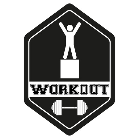 Vintage cross fit and workout Labels and Stickers. Vector Illustration isolated on white background.のイラスト素材