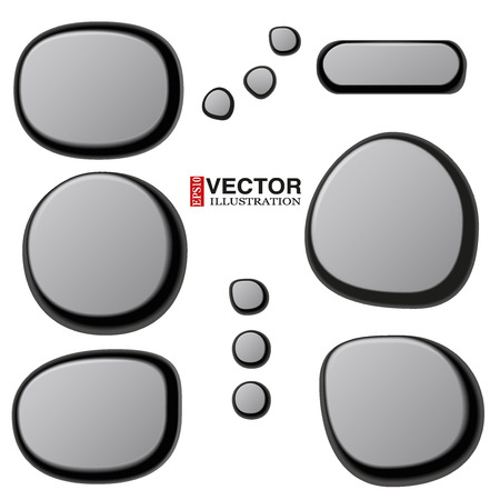 Vector Collections of Different Spa Stones. Zen pebbles. Vector Illustration isolated on white background.のイラスト素材