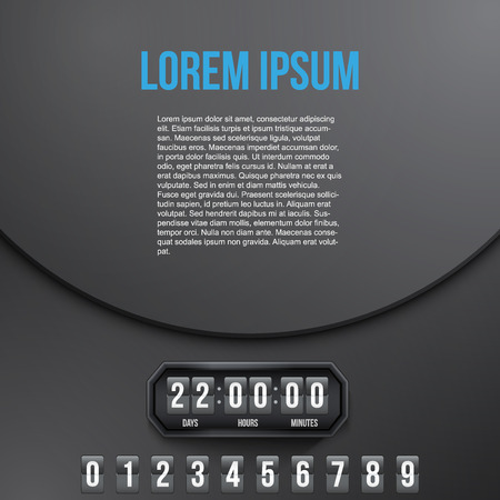 Background Coming Soon and countdown timer with digit samples. Vector Illustration isolated on white background.のイラスト素材