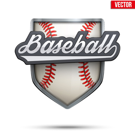 Premium  symbol of Baseball label. Symbol of sport or club. Vector Illustration isolated on white background.のイラスト素材