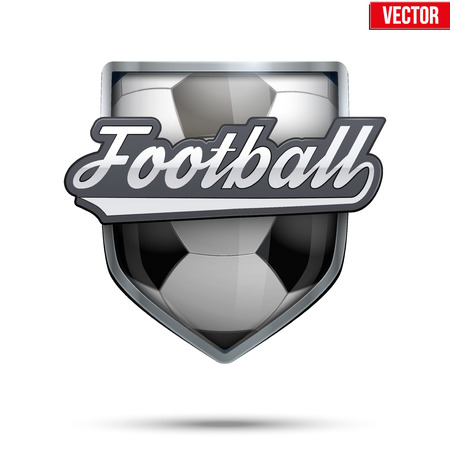 Premium  symbol of Football label. Symbol of sport or club. Vector Illustration isolated on white background.のイラスト素材