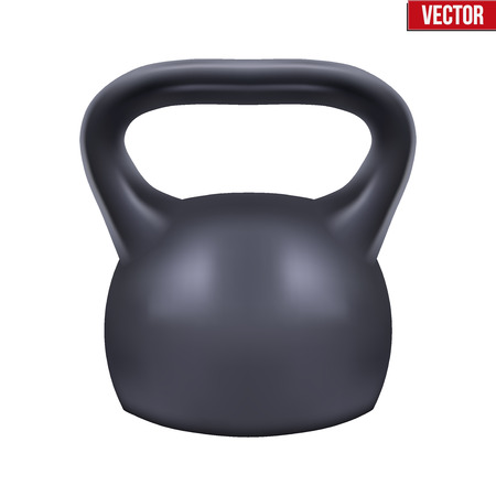Black weight kettlebell. Vector Illustration isolated on white background.のイラスト素材