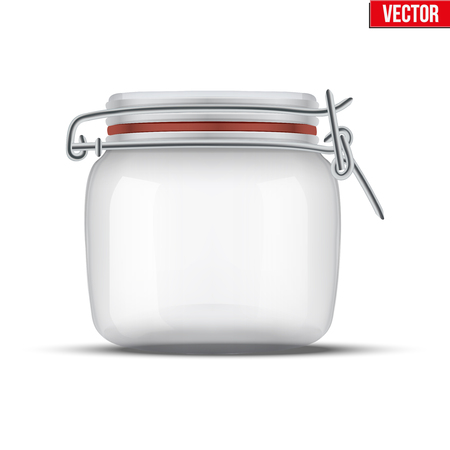 Glass Jar for canning and preserving. With locked lid.のイラスト素材