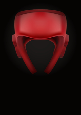 Dark Background of boxing sports. Symbol of helmet. Realistic Vector Illustration.のイラスト素材