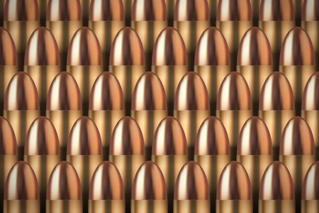 Revolver Bullets background. Neat rows of cartridges. Vector Illustration.のイラスト素材